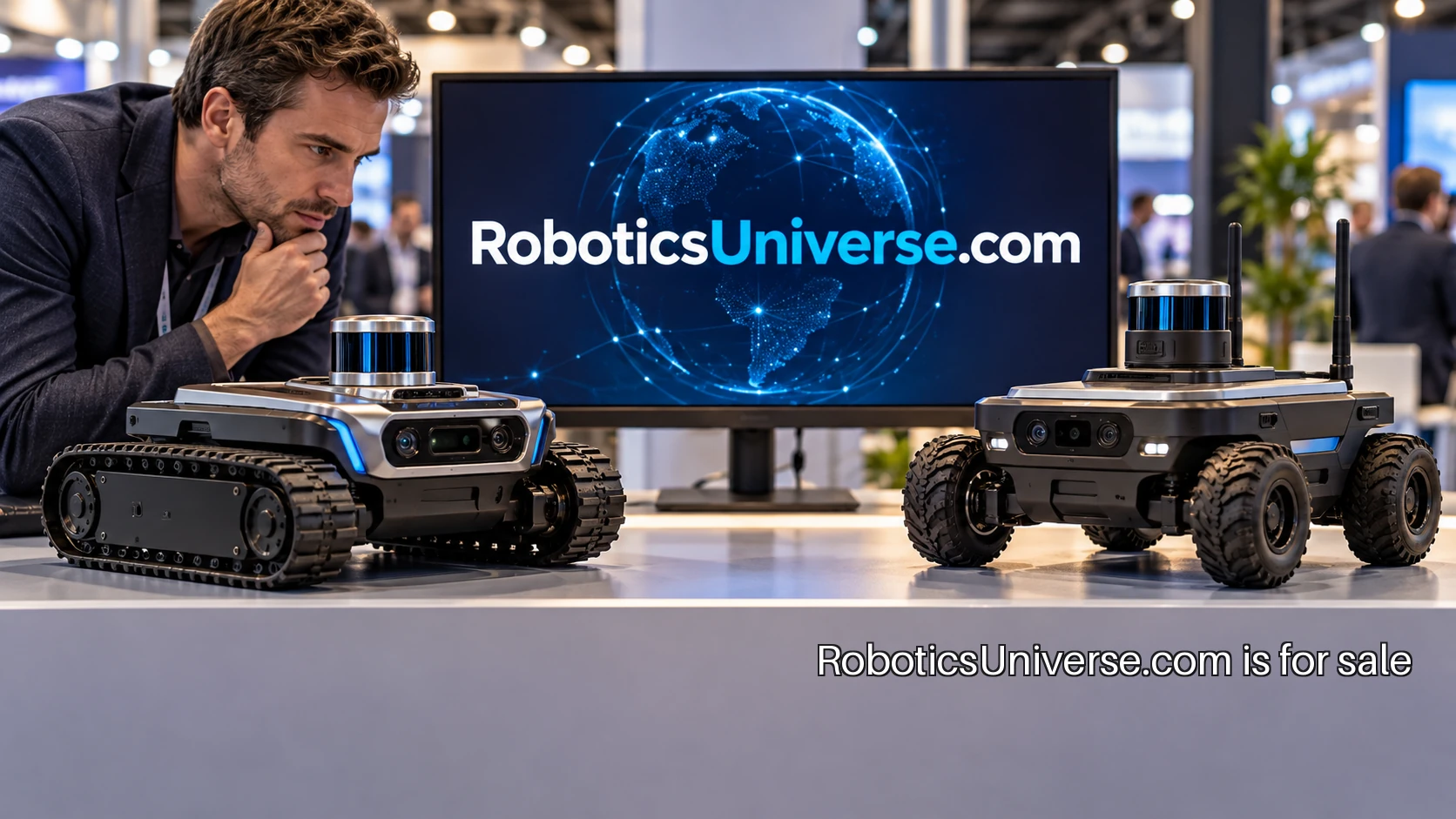 A practical robot comparison display in a robotics showroom